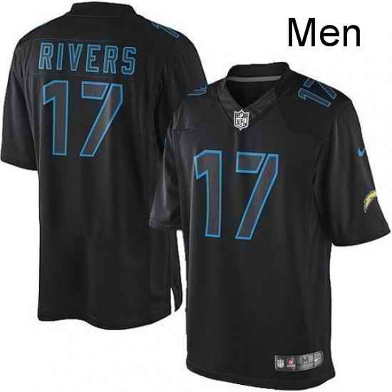 Men Nike Los Angeles Chargers 17 Philip Rivers Limited Black Impact NFL Jersey